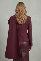 Draped Scarf-lapel Asymmetrical Blazer