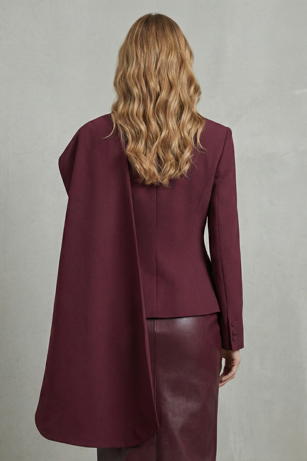 Draped Scarf-lapel Asymmetrical Blazer