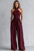Aveline – Cross-halter sophistication – Wide-leg jumpsuit