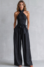 Aveline – Cross-halter sophistication – Wide-leg jumpsuit