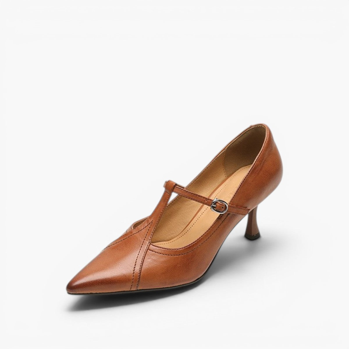 Aveline Leather T-strap Pumps