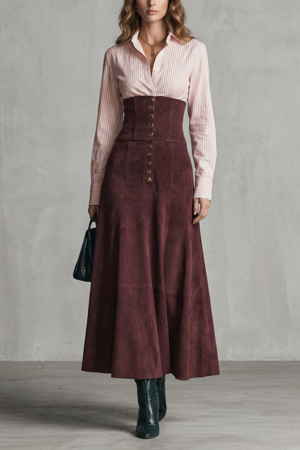 Corset Waist Silhouette Maxi Dress