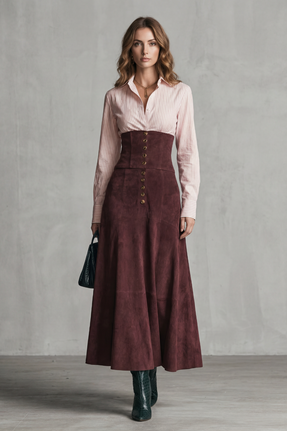 Corset Waist Silhouette Maxi Dress