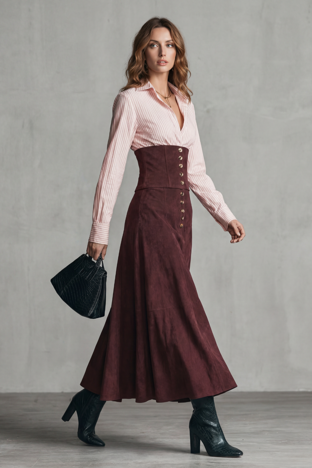 Corset Waist Silhouette Maxi Dress