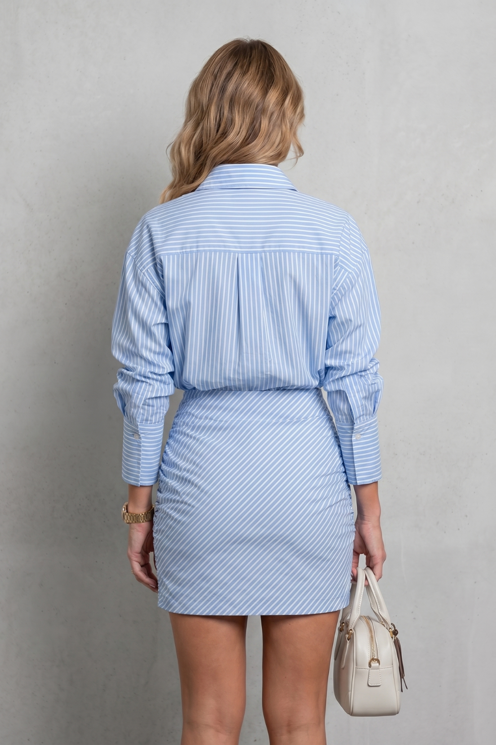 Tailored Striped Silhouette Mini Dress