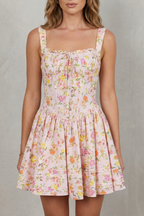 Soft Floral Charm Mini Dress