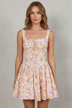 Soft Floral Charm Mini Dress