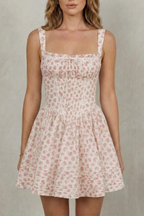 Soft Floral Charm Mini Dress