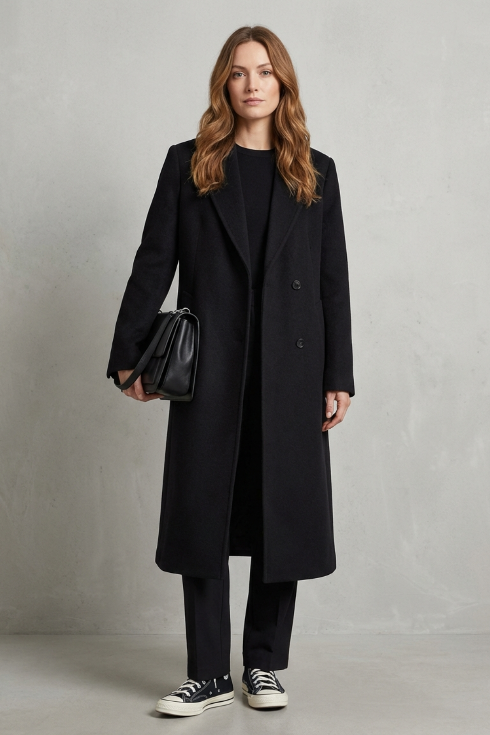 Herringbone Weave Hepburn Wool Overcoat