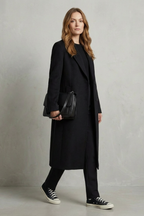 Herringbone Weave Hepburn Wool Overcoat