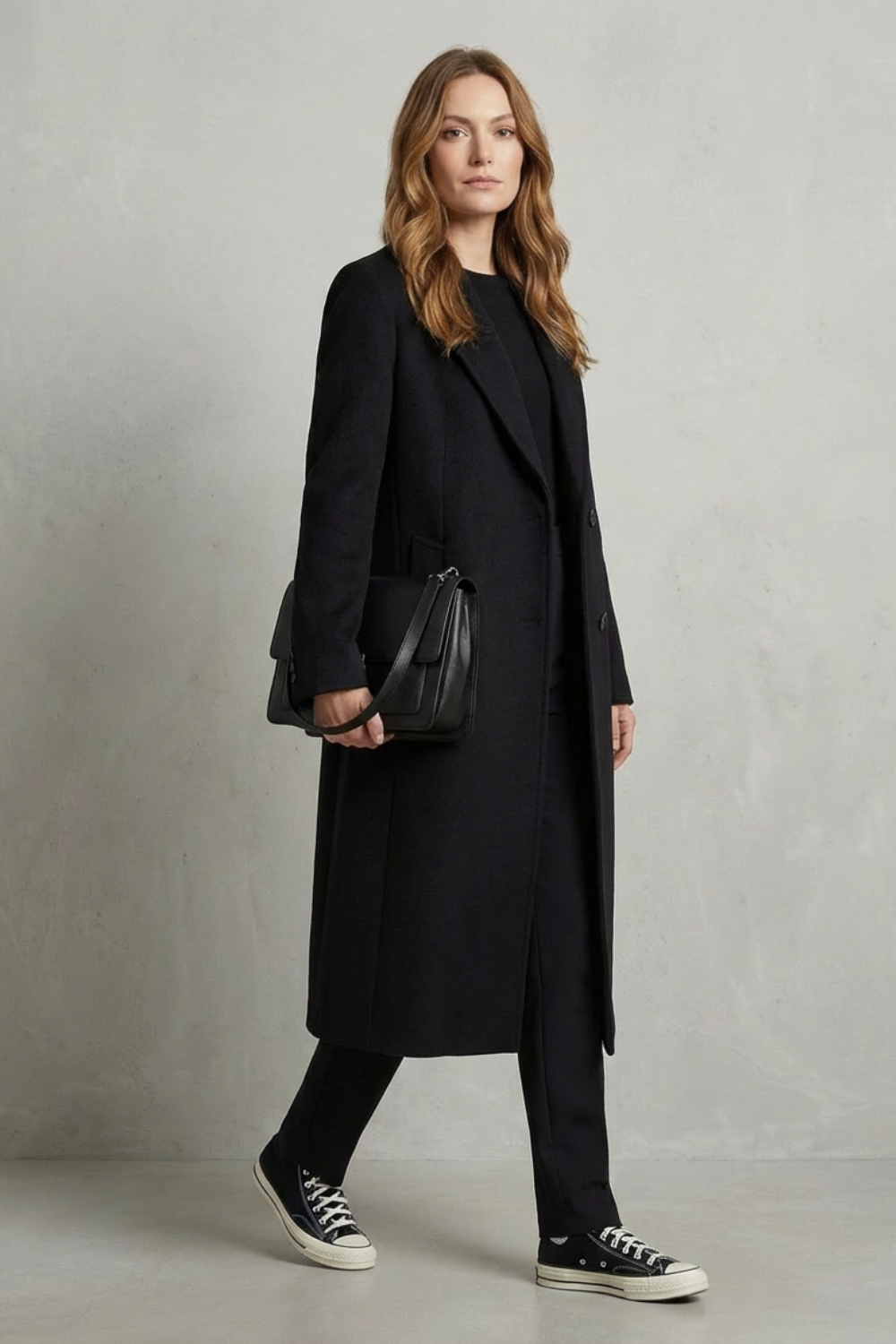 Herringbone Weave Hepburn Wool Overcoat