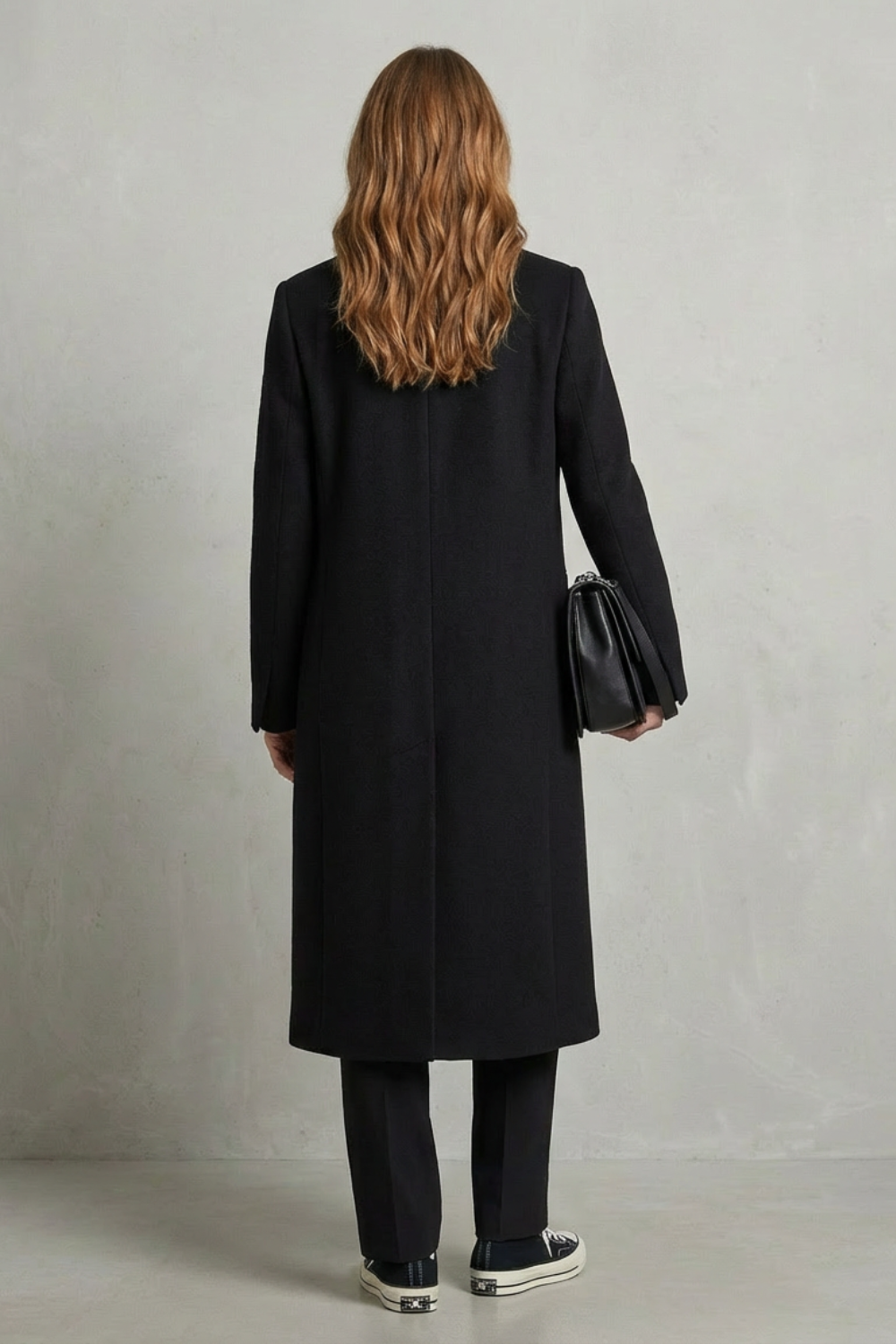 Herringbone Weave Hepburn Wool Overcoat