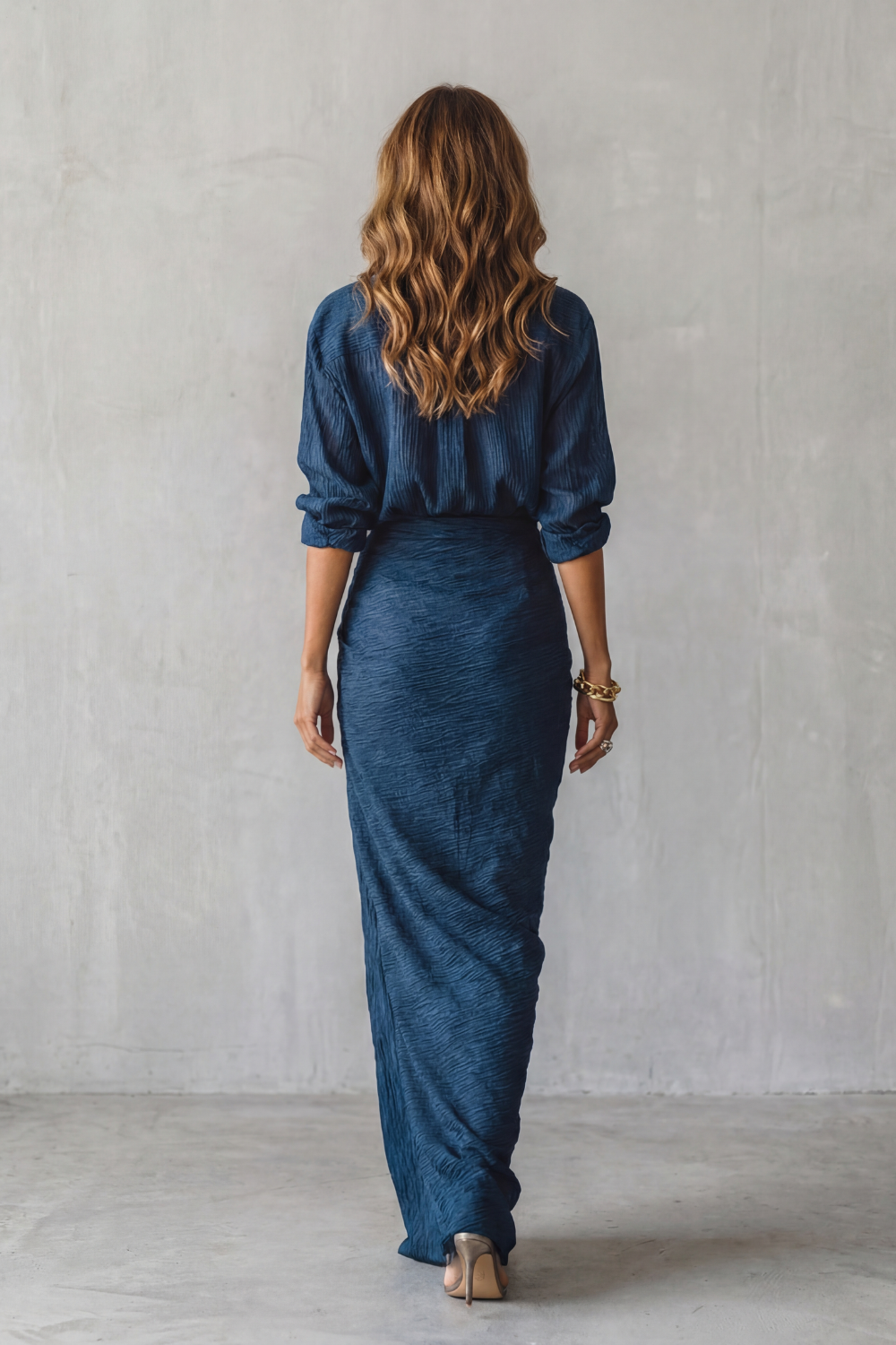 Pleated Texture Elegance Two-piece Set