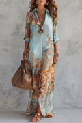 Ornate Resort Print Maxi Dress