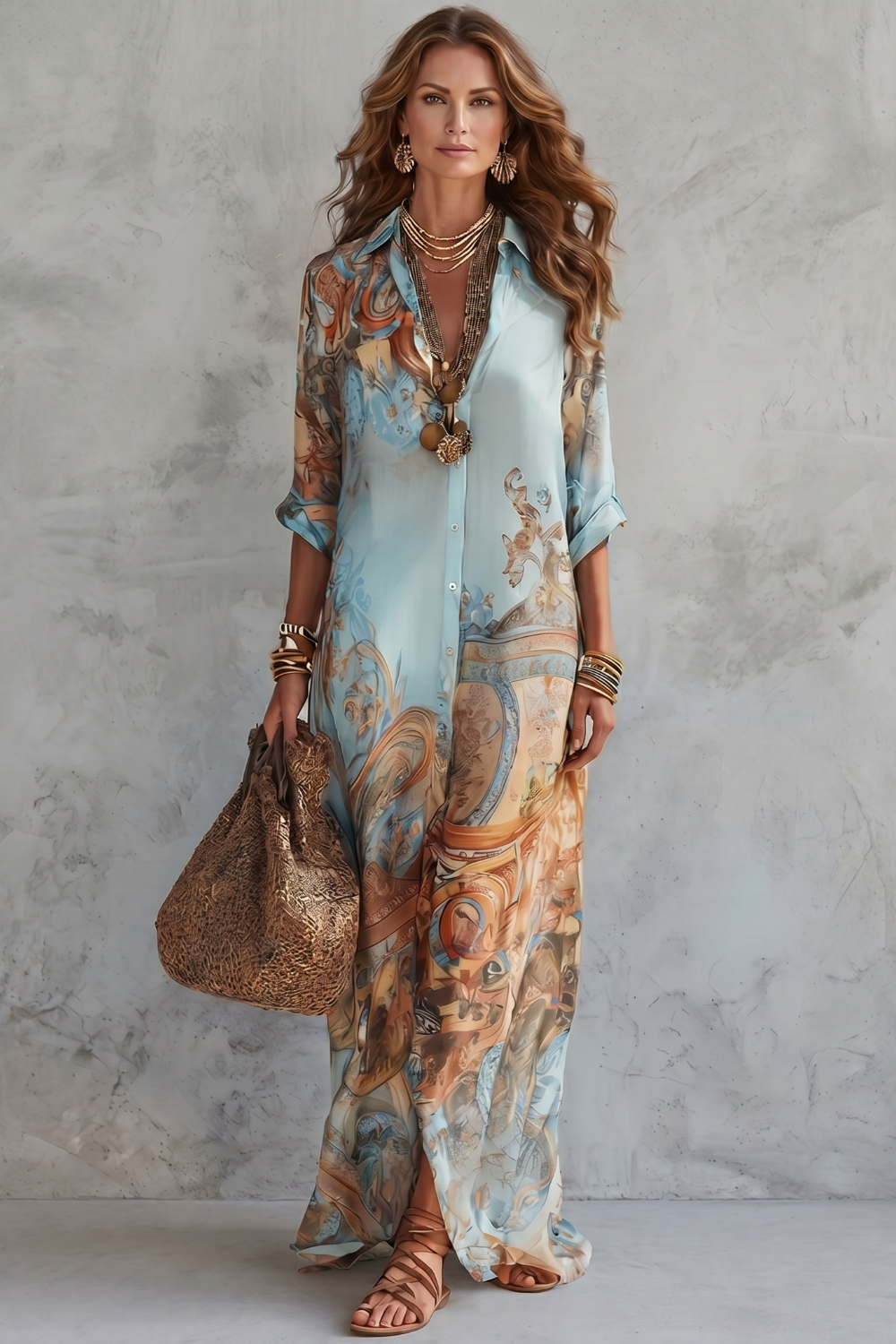 Ornate Resort Print Maxi Dress