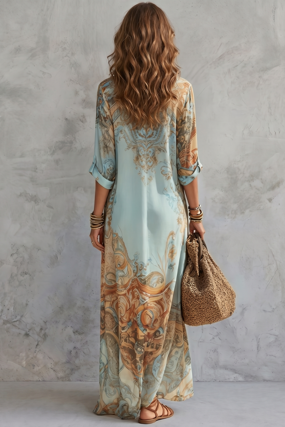 Ornate Resort Print Maxi Dress