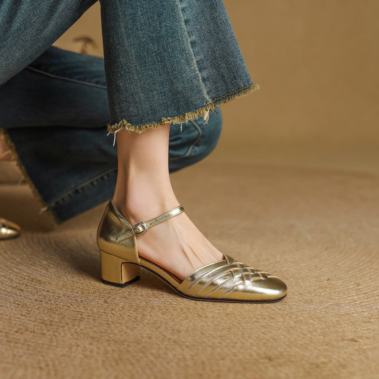 Marais Woven Leather Heels