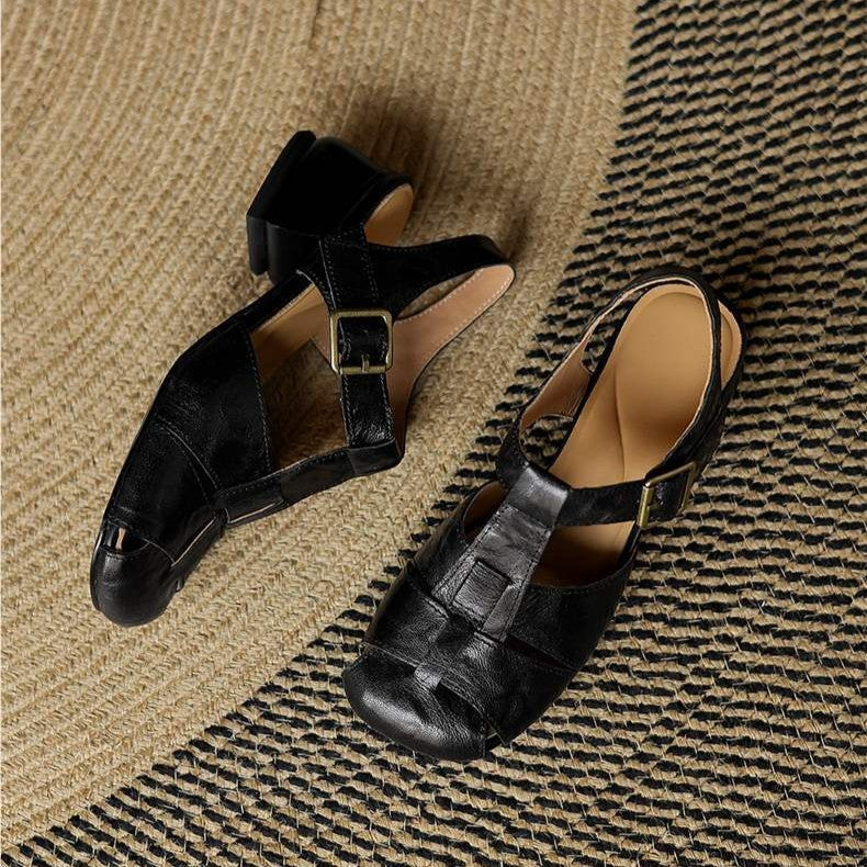 Serisse Roman Leather Heels
