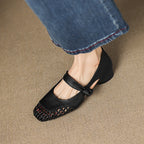 Caelia Woven Leather Mary Janes