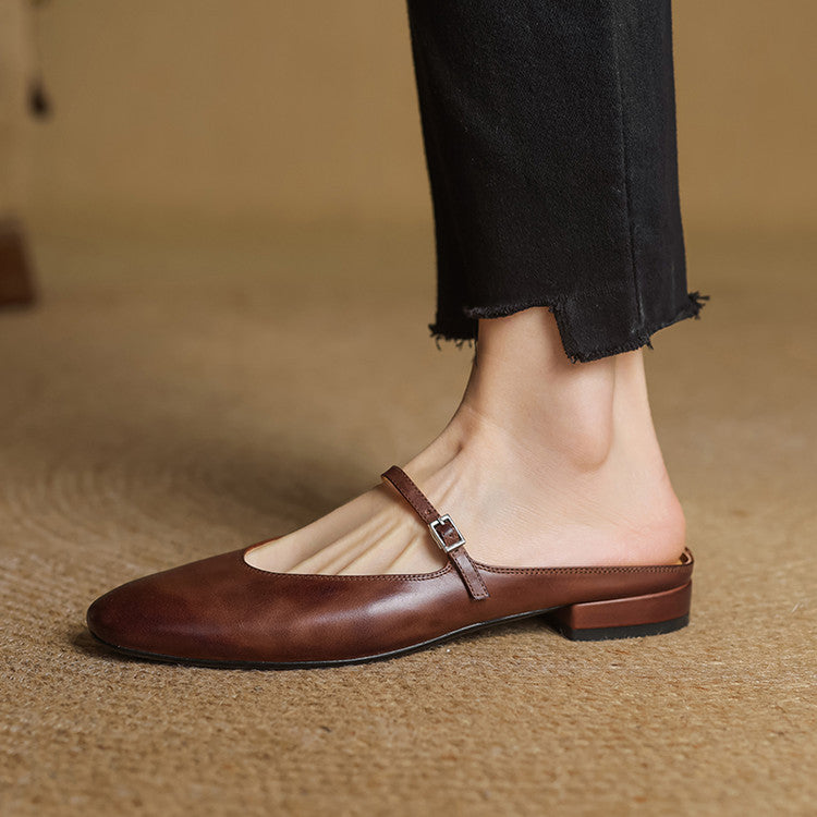 Selma Mary-Jane Leather Mules
