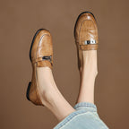 Corren Lock Accent Leather Loafers