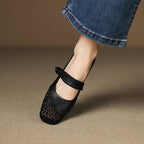 Caelia Woven Leather Mary Janes