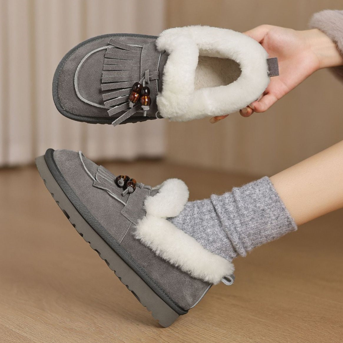 Marsett Shearling Suede Loafers