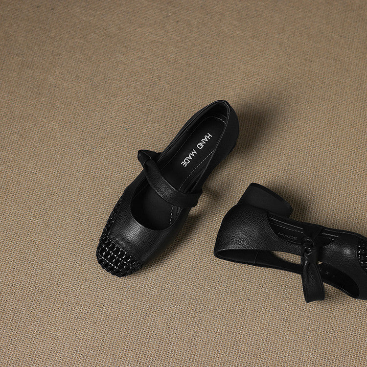 Caelia Woven Leather Mary Janes