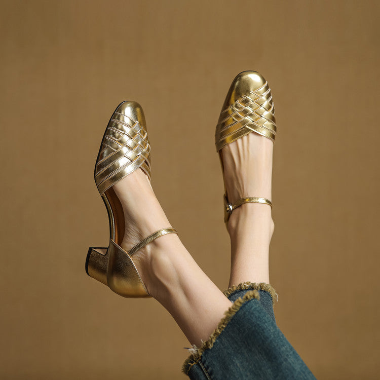 Marais Woven Leather Heels