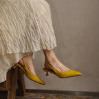 Maelle Lambskin Leather Slingback Heels
