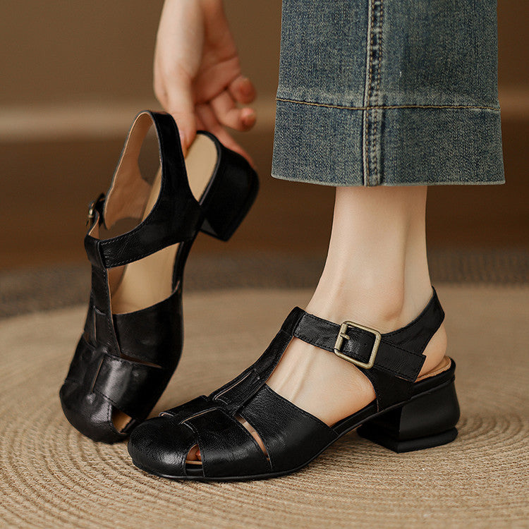 Serisse Roman Leather Heels