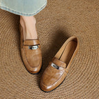 Corren Lock Accent Leather Loafers