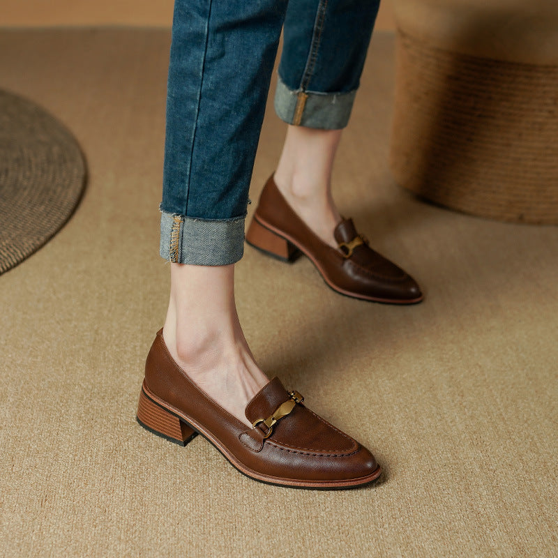 Virelle Metal-Bit Leather Loafers