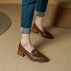 Virelle Metal-Bit Leather Loafers