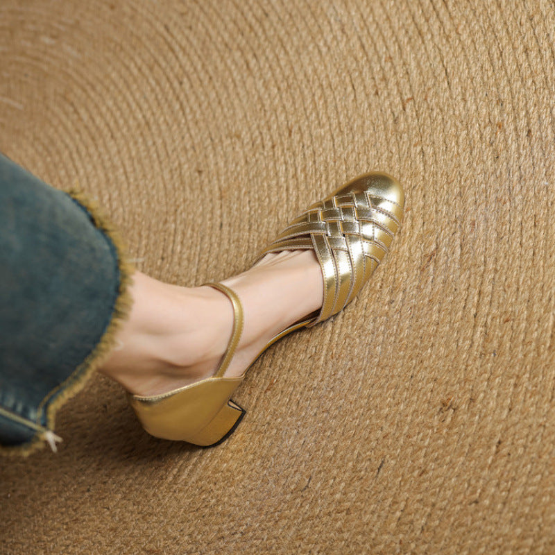 Marais Woven Leather Heels