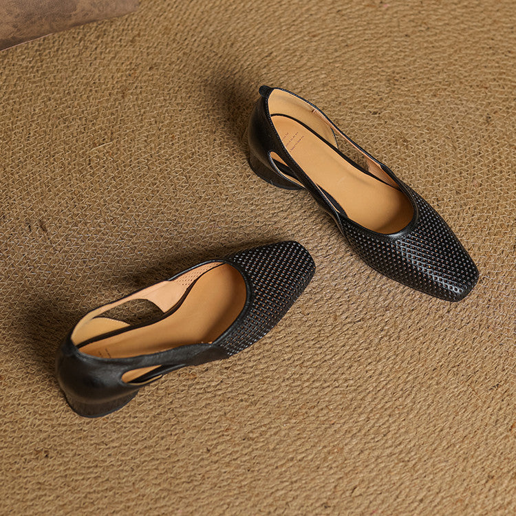 Serisse Mesh Leather Heels