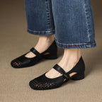 Caelia Woven Leather Mary Janes