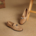 Corren Lock Accent Leather Loafers