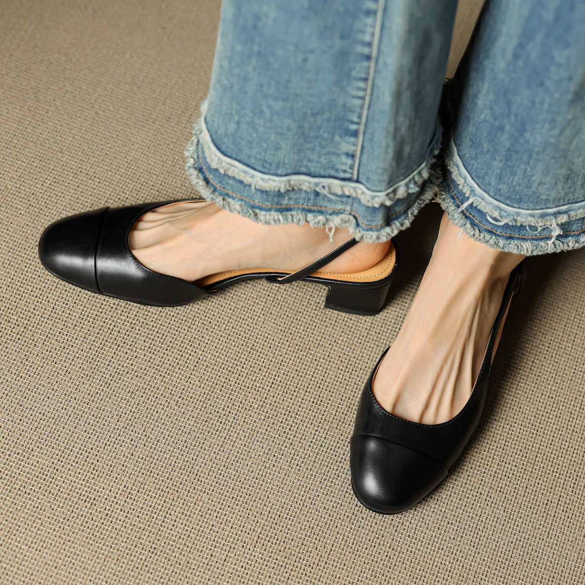 Caia Slingback Leather Heels