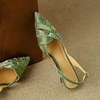 Kaelis Woven Leather Slingback Heels