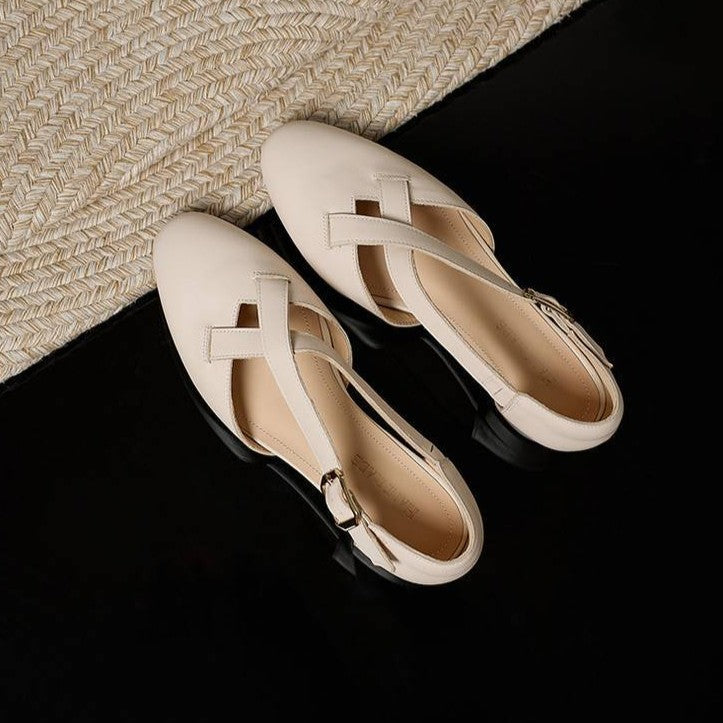 Maelis Crossstrap Leather Heels