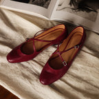 Orlisse Mary-Jane Leather Flats