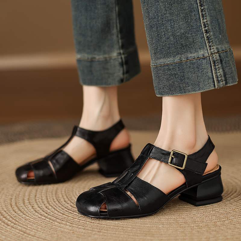 Serisse Roman Leather Heels