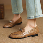 Corren Lock Accent Leather Loafers