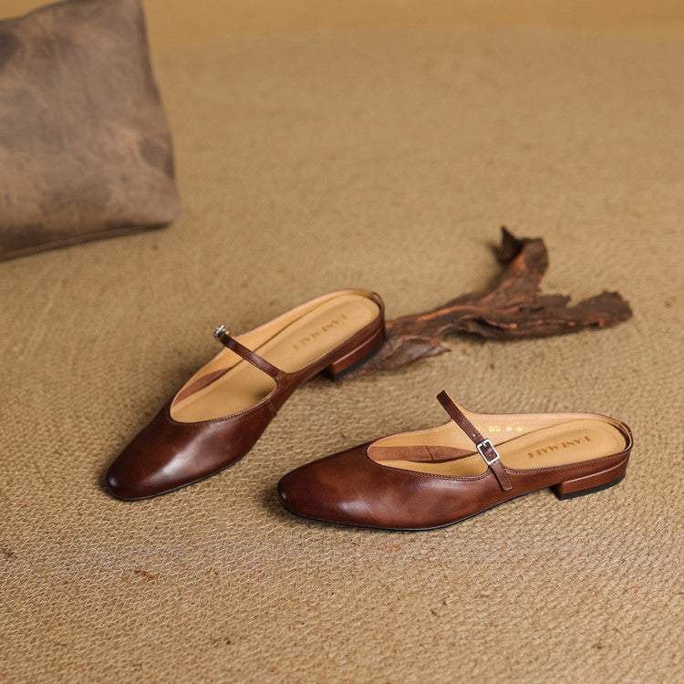 Selma Mary-Jane Leather Mules