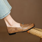 Corren Lock Accent Leather Loafers
