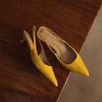 Maelle Lambskin Leather Slingback Heels