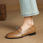 Corren Lock Accent Leather Loafers
