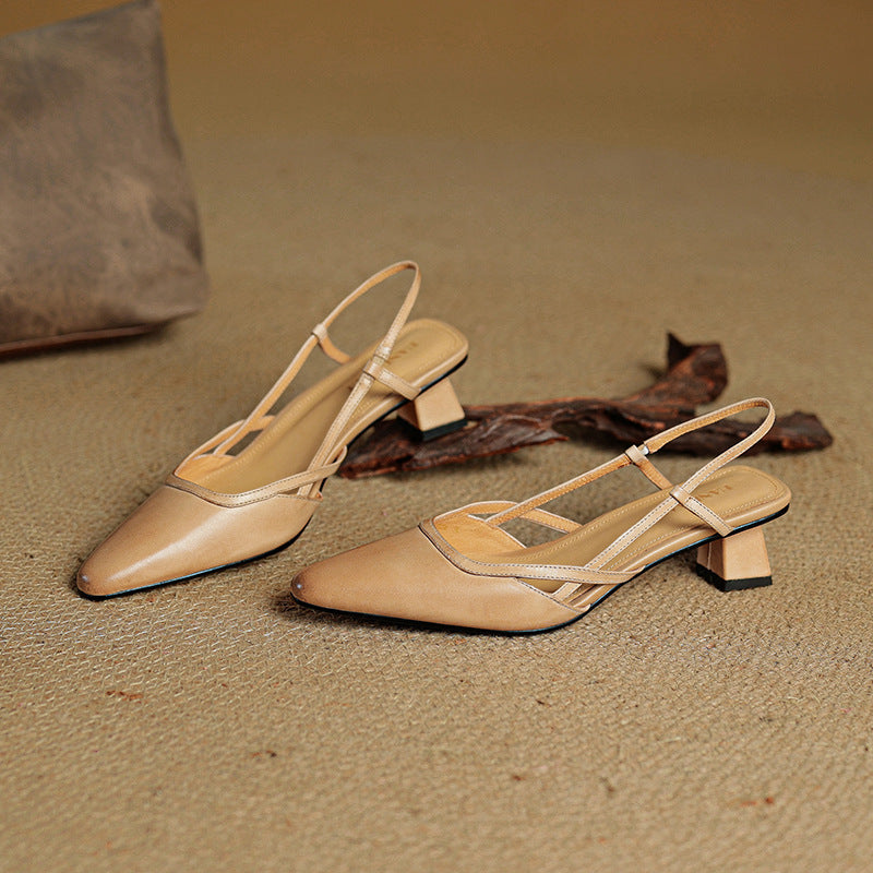 Velune Slingback Leather Heels