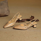 Velune Slingback Leather Heels